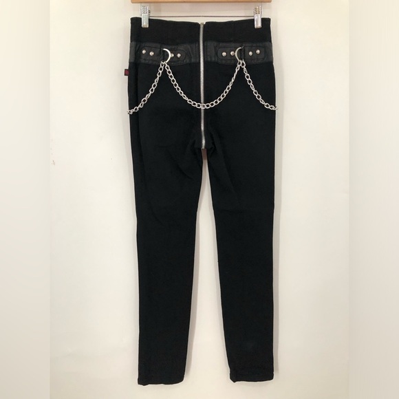 Royal Bones 7 Tripp NYC chain jeans 8 women’s black skinny full zipper goth 0615 - Picture 8 of 14